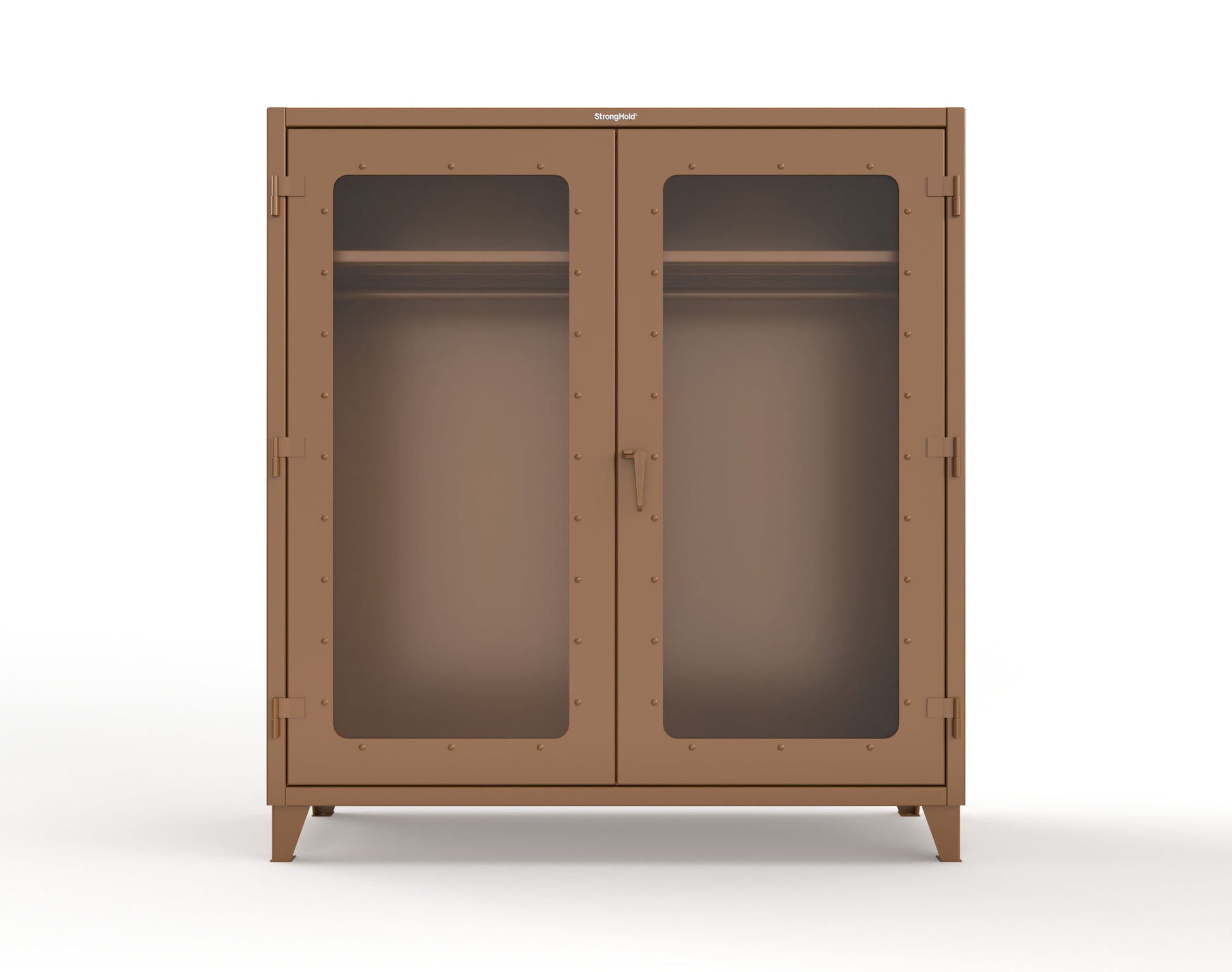 Extreme Duty 12 GA Clear View Uniform Cabinet with Hanger Rod, 1 Shelf - 72 In. W x 24 In. D x 78 In. H - 66-LD-WR-241-8008