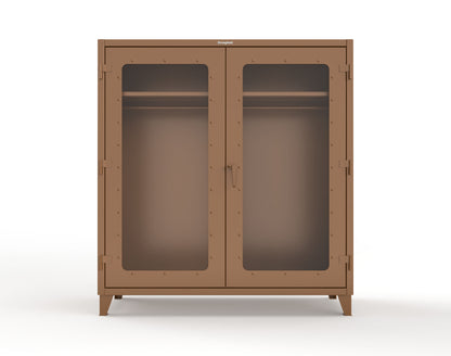 Extreme Duty 12 GA Clear View Uniform Cabinet with Hanger Rod, 1 Shelf - 72 In. W x 24 In. D x 78 In. H - 66-LD-WR-241-8008