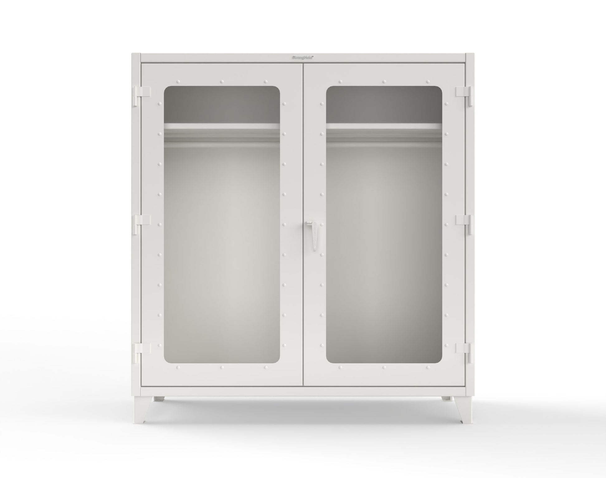 Extreme Duty 12 GA Clear View Uniform Cabinet with Hanger Rod, 1 Shelf - 72 In. W x 24 In. D x 78 In. H - 66-LD-WR-241-9003