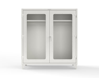 Extreme Duty 12 GA Clear View Uniform Cabinet with Hanger Rod, 1 Shelf - 72 In. W x 24 In. D x 78 In. H - 66-LD-WR-241-9003
