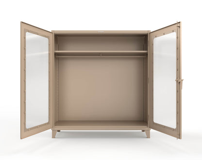 Extreme Duty 12 GA Clear View Uniform Cabinet with Hanger Rod, 1 Shelf - 72 In. W x 24 In. D x 78 In. H - 66-LD-WR-241-1019