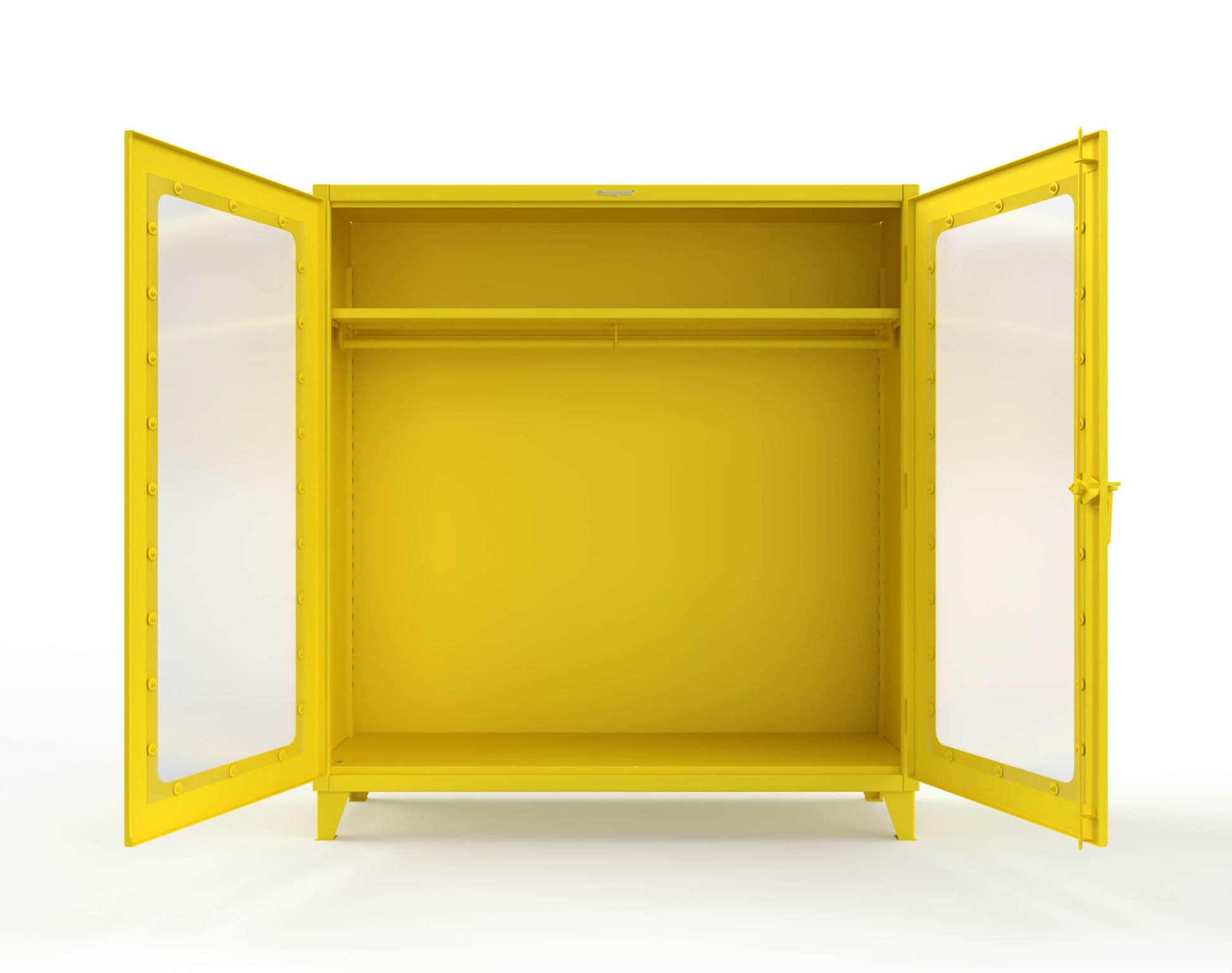 Extreme Duty 12 GA Clear View Uniform Cabinet with Hanger Rod, 1 Shelf - 72 In. W x 24 In. D x 78 In. H - 66-LD-WR-241-1021