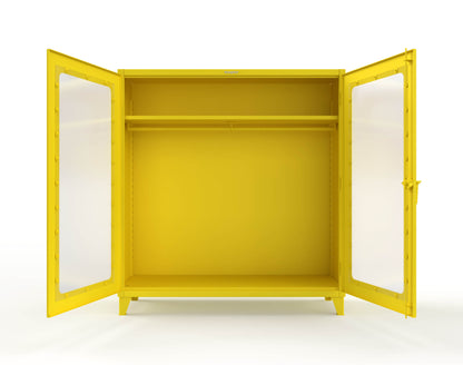 Extreme Duty 12 GA Clear View Uniform Cabinet with Hanger Rod, 1 Shelf - 72 In. W x 24 In. D x 78 In. H - 66-LD-WR-241-1021