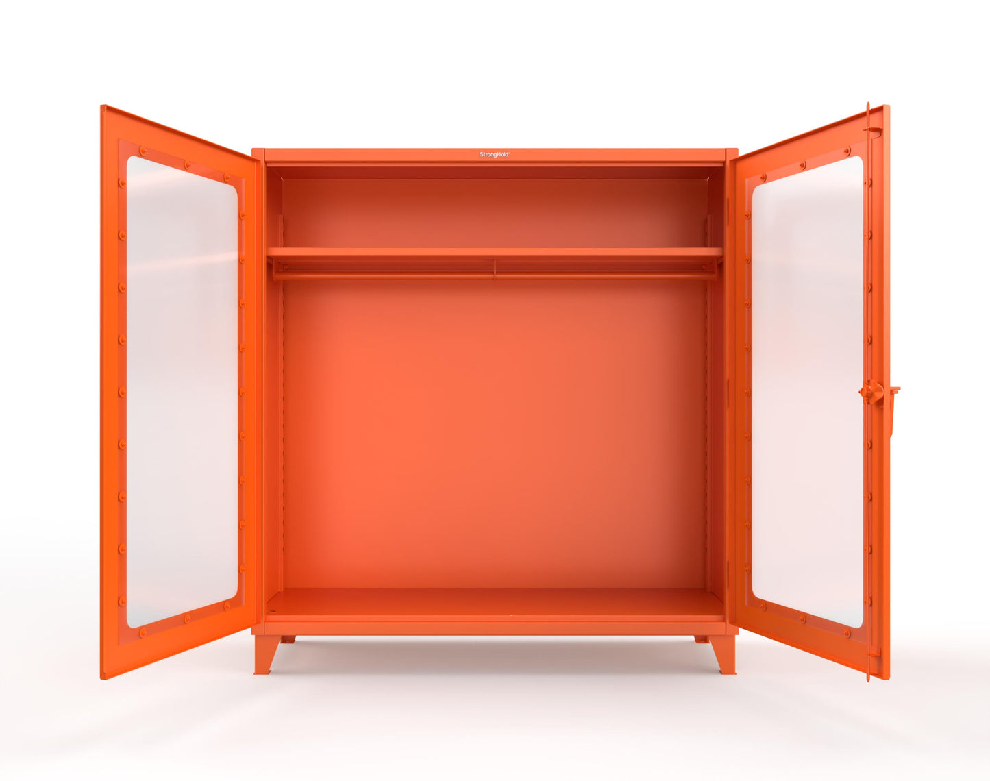 Extreme Duty 12 GA Clear View Uniform Cabinet with Hanger Rod, 1 Shelf - 72 In. W x 24 In. D x 78 In. H - 66-LD-WR-241-2009