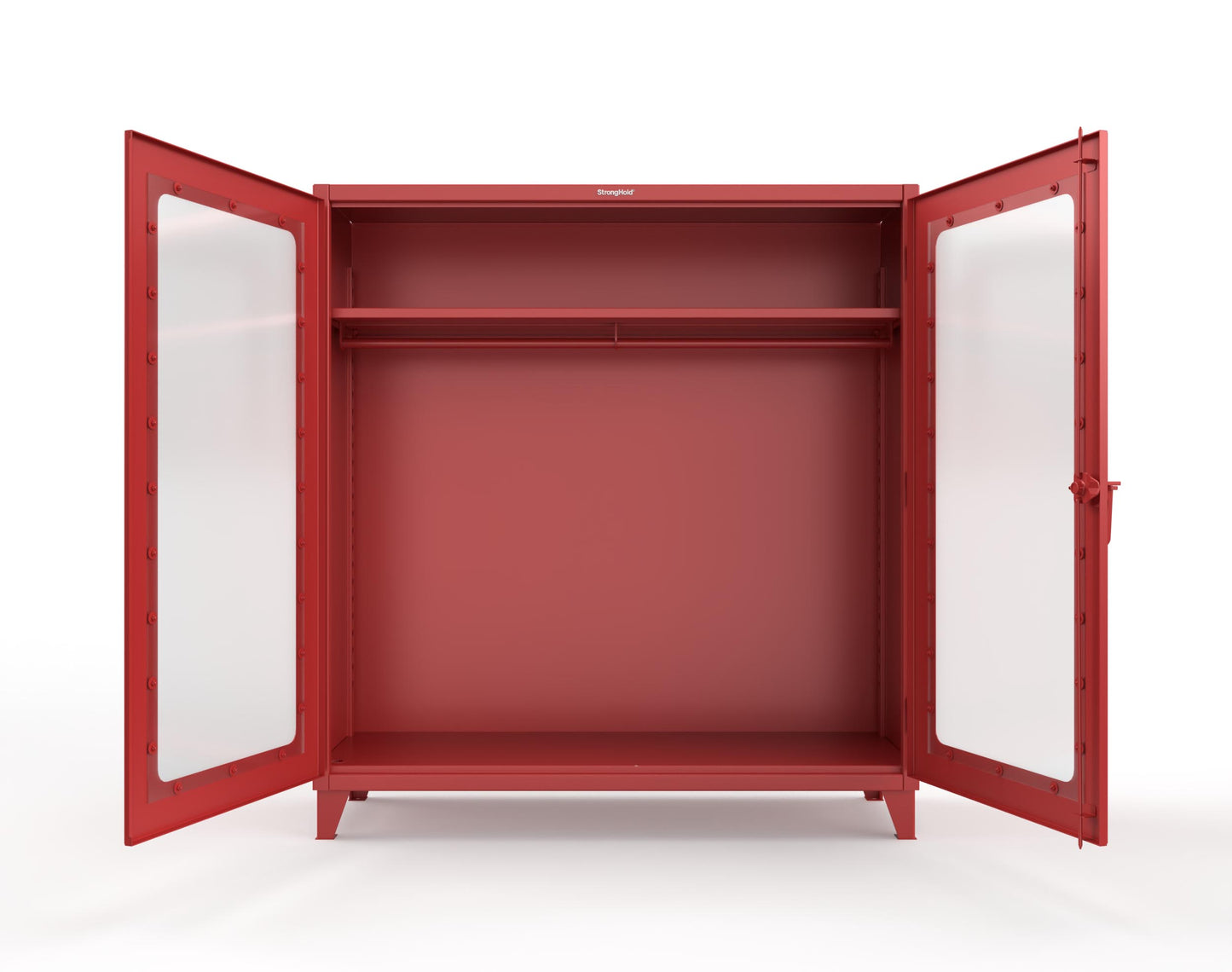 Extreme Duty 12 GA Clear View Uniform Cabinet with Hanger Rod, 1 Shelf - 72 In. W x 24 In. D x 78 In. H - 66-LD-WR-241-3001