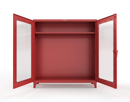 Extreme Duty 12 GA Clear View Uniform Cabinet with Hanger Rod, 1 Shelf - 72 In. W x 24 In. D x 78 In. H - 66-LD-WR-241-3001