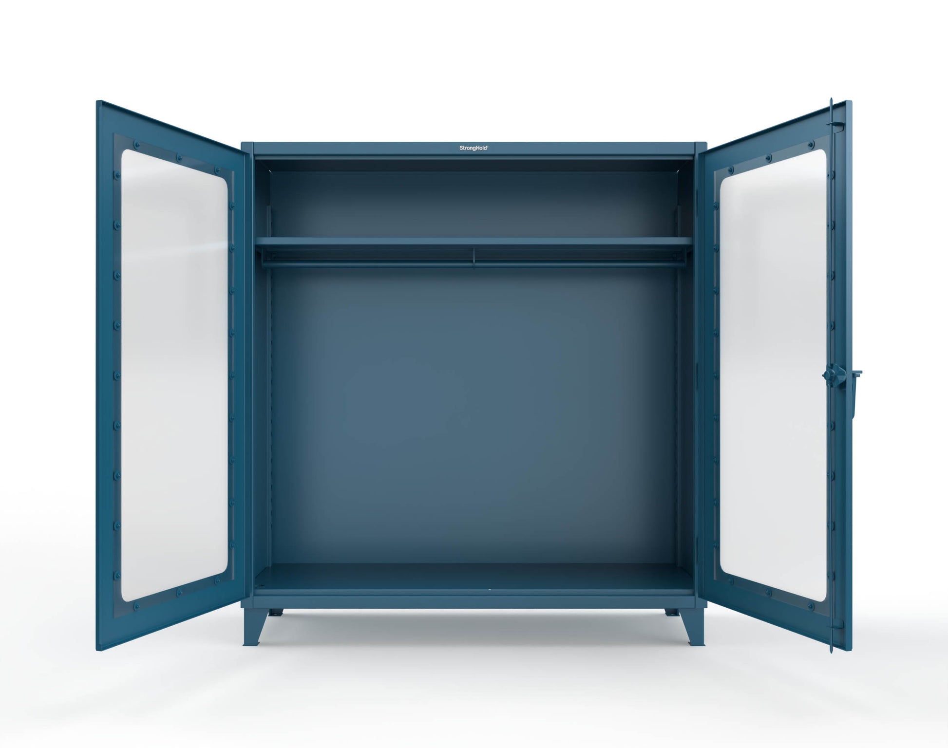 Extreme Duty 12 GA Clear View Uniform Cabinet with Hanger Rod, 1 Shelf - 72 In. W x 24 In. D x 78 In. H - 66-LD-WR-241-5001