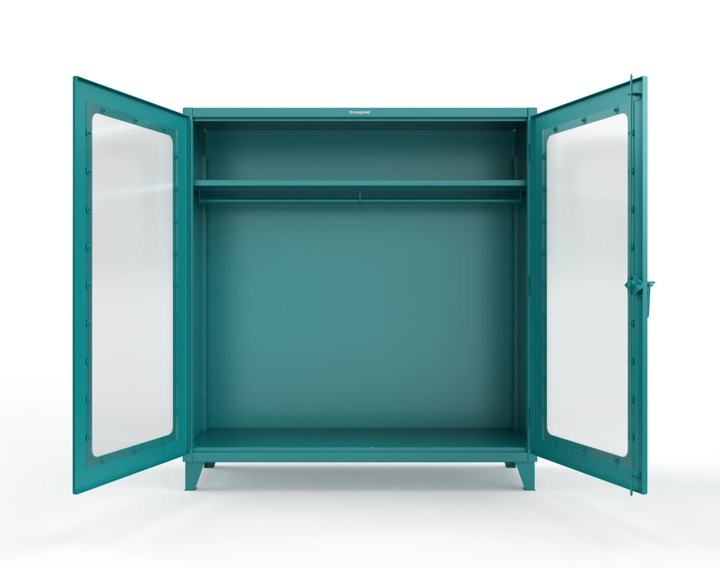 Extreme Duty 12 GA Clear View Uniform Cabinet with Hanger Rod, 1 Shelf - 72 In. W x 24 In. D x 78 In. H - 66-LD-WR-241-5021