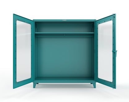 Extreme Duty 12 GA Clear View Uniform Cabinet with Hanger Rod, 1 Shelf - 72 In. W x 24 In. D x 78 In. H - 66-LD-WR-241-5021