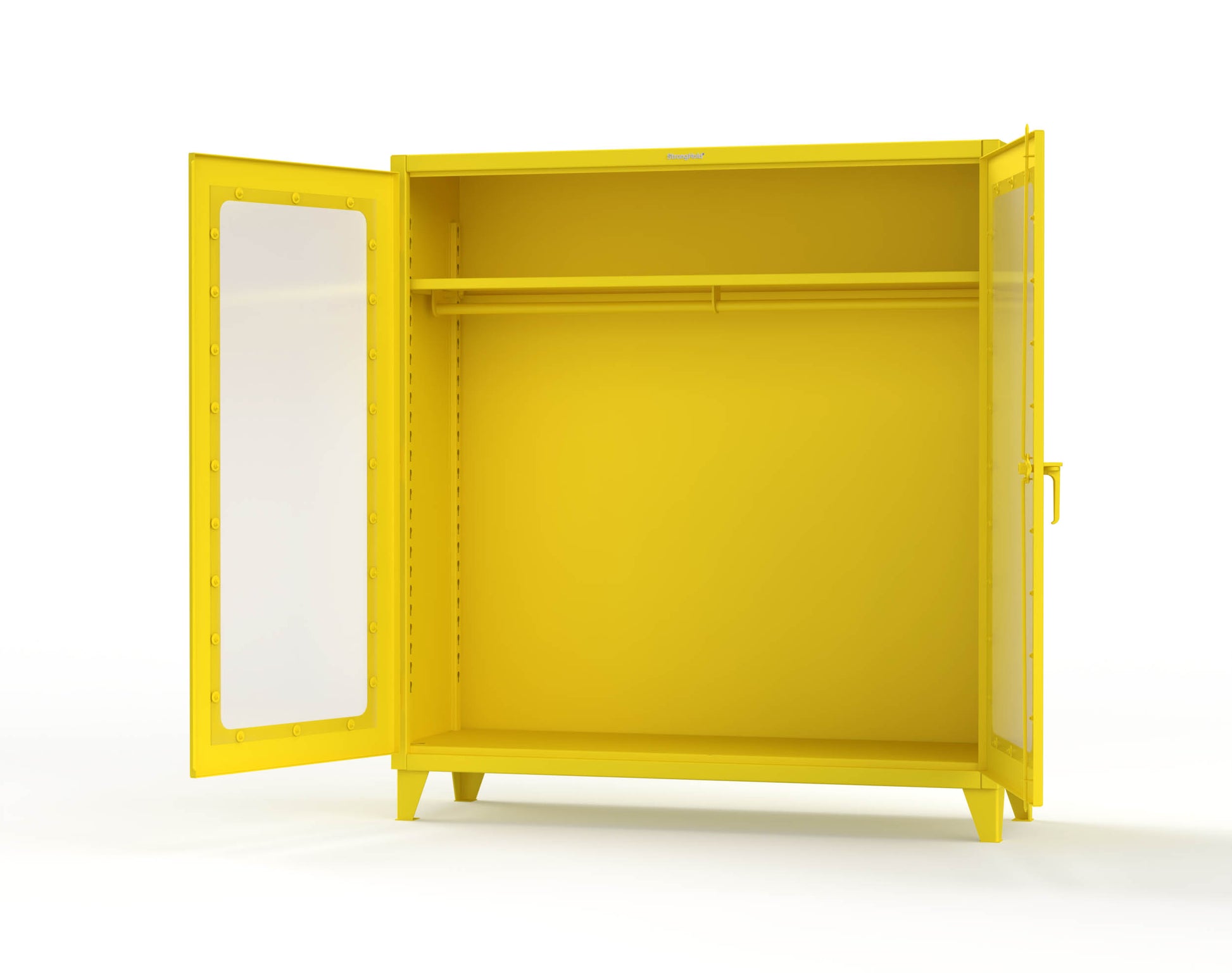 Extreme Duty 12 GA Clear View Uniform Cabinet with Hanger Rod, 1 Shelf - 72 In. W x 24 In. D x 78 In. H - 66-LD-WR-241-1021