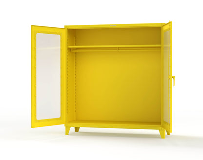 Extreme Duty 12 GA Clear View Uniform Cabinet with Hanger Rod, 1 Shelf - 72 In. W x 24 In. D x 78 In. H - 66-LD-WR-241-1021