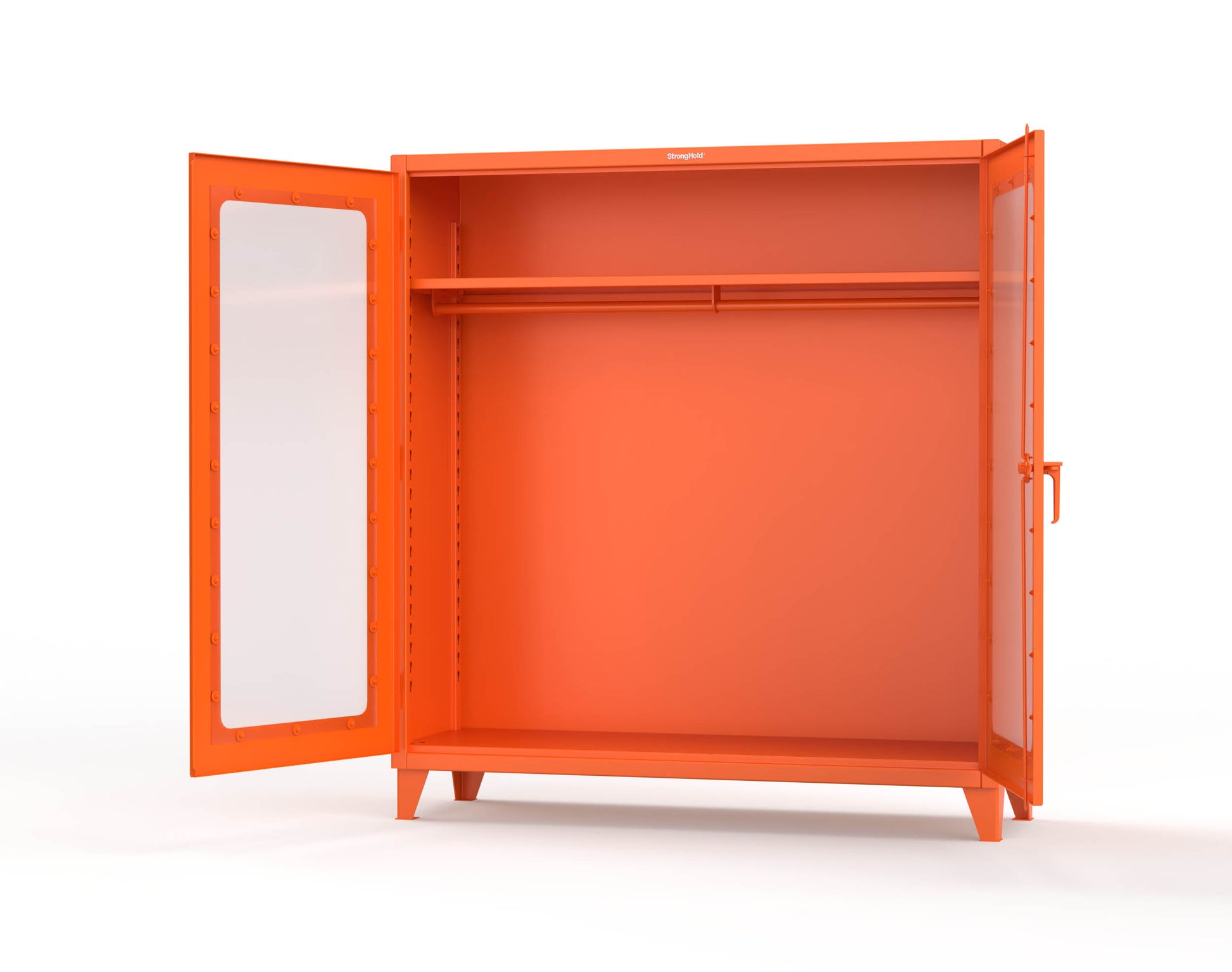 Extreme Duty 12 GA Clear View Uniform Cabinet with Hanger Rod, 1 Shelf - 72 In. W x 24 In. D x 78 In. H - 66-LD-WR-241-2009