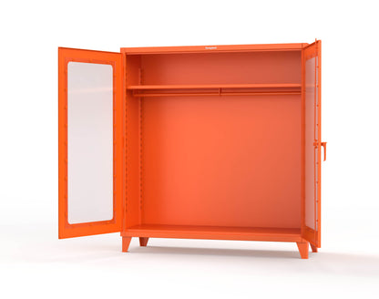 Extreme Duty 12 GA Clear View Uniform Cabinet with Hanger Rod, 1 Shelf - 72 In. W x 24 In. D x 78 In. H - 66-LD-WR-241-2009