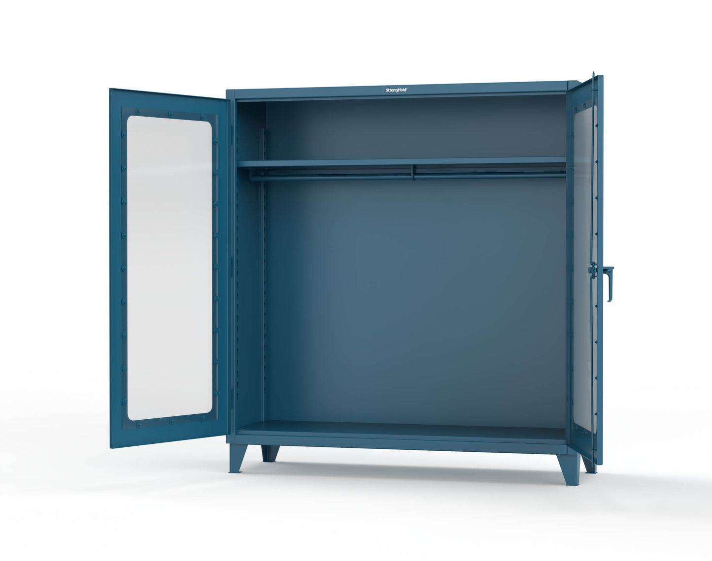 Extreme Duty 12 GA Clear View Uniform Cabinet with Hanger Rod, 1 Shelf - 72 In. W x 24 In. D x 78 In. H - 66-LD-WR-241-5001