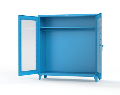Extreme Duty 12 GA Clear View Uniform Cabinet with Hanger Rod, 1 Shelf - 72 In. W x 24 In. D x 78 In. H - 66-LD-WR-241-5012