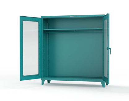 Extreme Duty 12 GA Clear View Uniform Cabinet with Hanger Rod, 1 Shelf - 72 In. W x 24 In. D x 78 In. H - 66-LD-WR-241-5021
