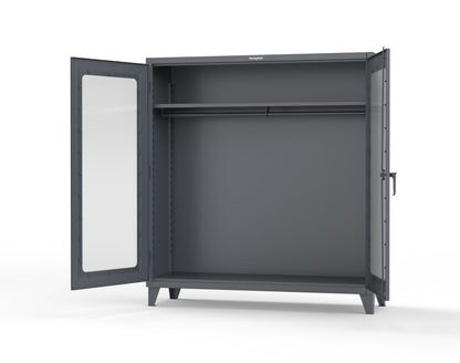 Extreme Duty 12 GA Clear View Uniform Cabinet with Hanger Rod, 1 Shelf - 72 In. W x 24 In. D x 78 In. H - 66-LD-WR-241-7024