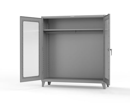 Extreme Duty 12 GA Clear View Uniform Cabinet with Hanger Rod, 1 Shelf - 72 In. W x 24 In. D x 78 In. H - 66-LD-WR-241-7037