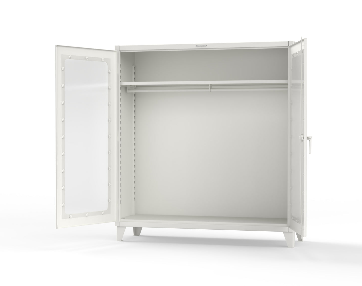Extreme Duty 12 GA Clear View Uniform Cabinet with Hanger Rod, 1 Shelf - 72 In. W x 24 In. D x 78 In. H - 66-LD-WR-241-9003