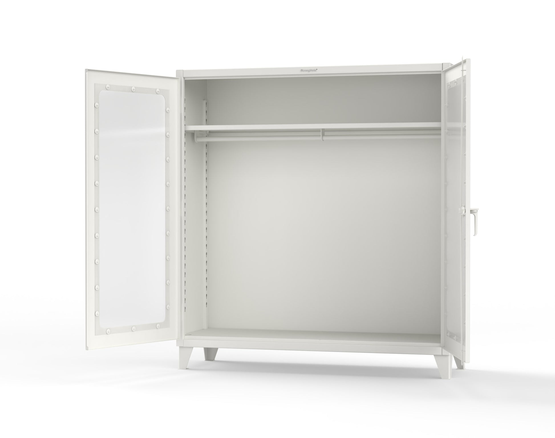 Extreme Duty 12 GA Clear View Uniform Cabinet with Hanger Rod, 1 Shelf - 72 In. W x 24 In. D x 78 In. H - 66-LD-WR-241-9003