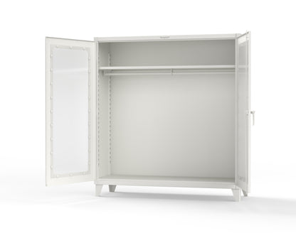 Extreme Duty 12 GA Clear View Uniform Cabinet with Hanger Rod, 1 Shelf - 72 In. W x 24 In. D x 78 In. H - 66-LD-WR-241-9003