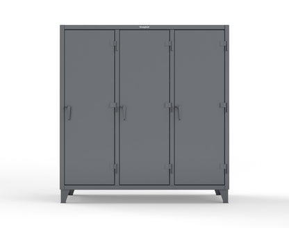 Extreme Duty 12 GA Multi-Shift Cabinet with 15 Shelves - 72 In. W x 24 In. D x 78 In. H - 66-MS-2415-7024