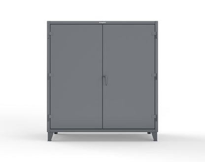 Extreme Duty 12 GA Cabinet with Pegboard Doors, 4 Shelves | 72 In. W x 24 In. D x 78 In. H - 66-PB-244-7024
