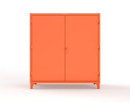 Extreme Duty 12 GA Cabinet with Pegboard Doors, 4 Shelves | 72 In. W x 24 In. D x 78 In. H - 66-PB-244-2009