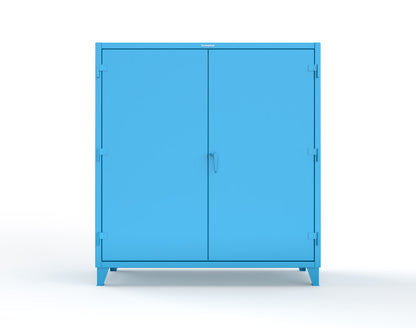 Extreme Duty 12 GA Cabinet with Pegboard Doors, 4 Shelves | 72 In. W x 24 In. D x 78 In. H - 66-PB-244-5012