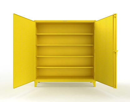 Extreme Duty 12 GA Cabinet with Pegboard Doors, 4 Shelves | 72 In. W x 24 In. D x 78 In. H - 66-PB-244-1021