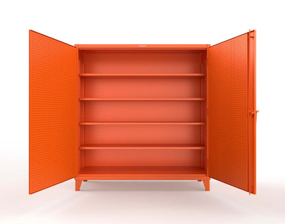 Extreme Duty 12 GA Cabinet with Pegboard Doors, 4 Shelves | 72 In. W x 24 In. D x 78 In. H - 66-PB-244-2009