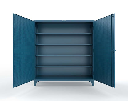 Extreme Duty 12 GA Cabinet with Pegboard Doors, 4 Shelves | 72 In. W x 24 In. D x 78 In. H - 66-PB-244-5001