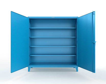 Extreme Duty 12 GA Cabinet with Pegboard Doors, 4 Shelves | 72 In. W x 24 In. D x 78 In. H - 66-PB-244-5012