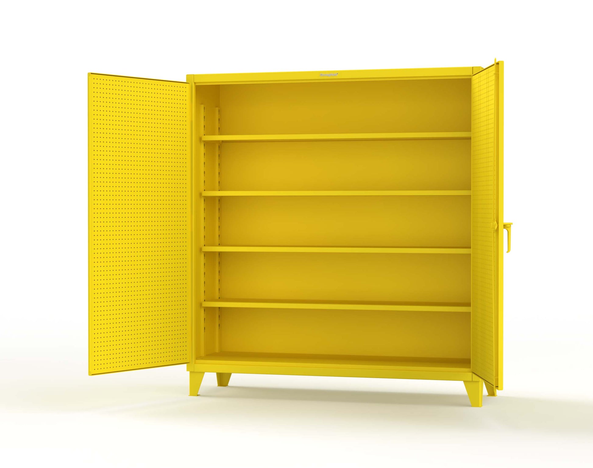 Extreme Duty 12 GA Cabinet with Pegboard Doors, 4 Shelves | 72 In. W x 24 In. D x 78 In. H - 66-PB-244-1021