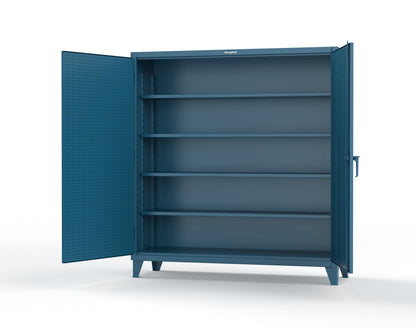 Extreme Duty 12 GA Cabinet with Pegboard Doors, 4 Shelves | 72 In. W x 24 In. D x 78 In. H - 66-PB-244-5001
