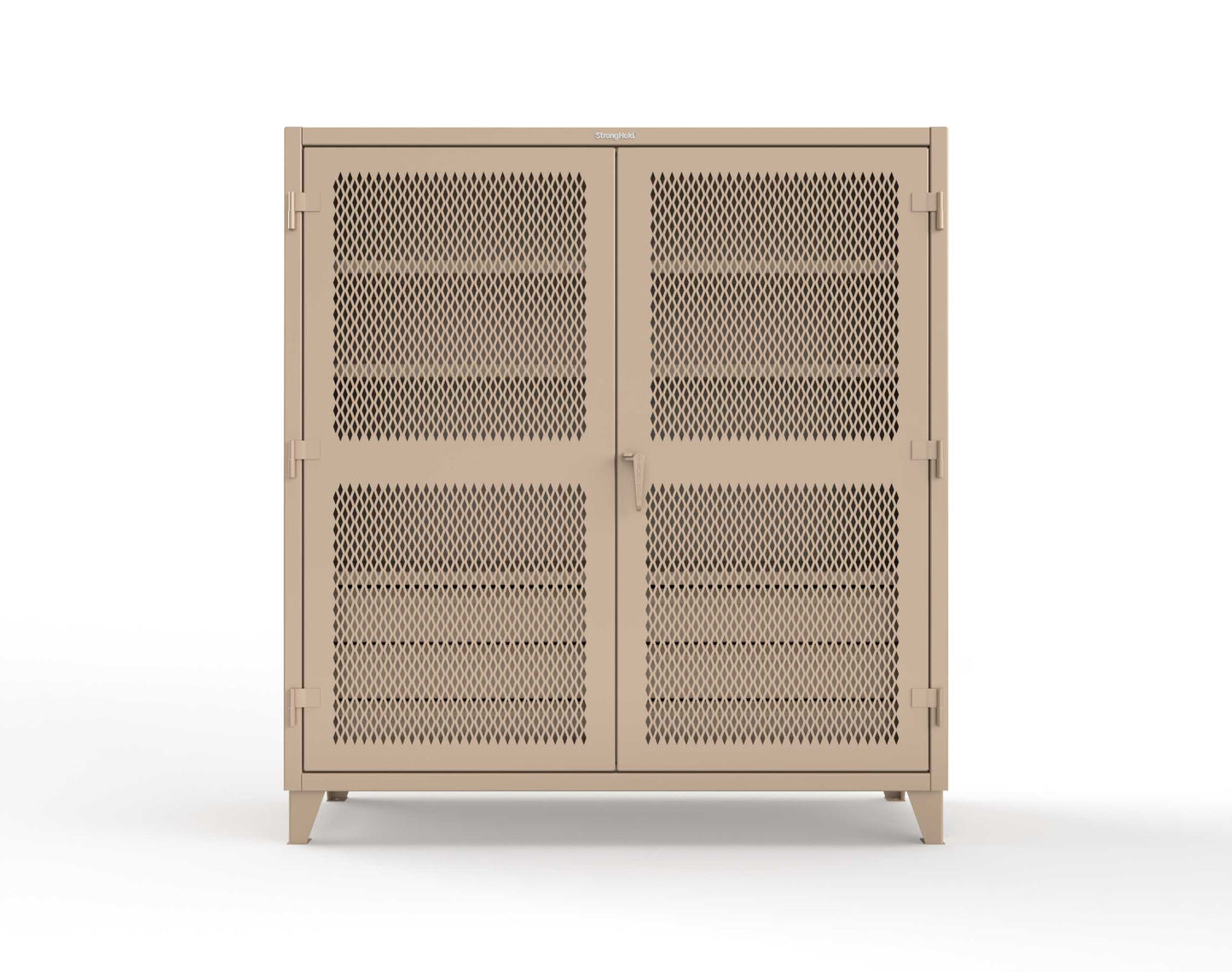 Extreme Duty 12 GA Ventilated (Diamond) Cabinet with 6 Half-Width Drawers, 4 Shelves - 72 In. W x 24 In. D x 78 In. H - 66-V-244-6.5DB-7024-1019