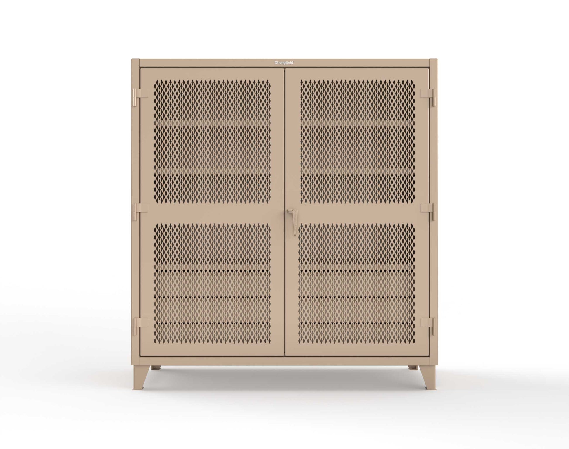 Extreme Duty 12 GA Ventilated (Diamond) Cabinet with 6 Half-Width Drawers, 4 Shelves - 72 In. W x 24 In. D x 78 In. H - 66-V-244-6.5DB-7024-1019