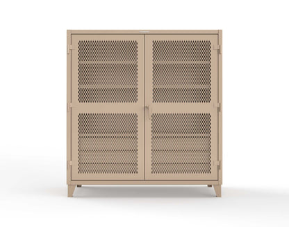 Extreme Duty 12 GA Ventilated (Diamond) Cabinet with 6 Half-Width Drawers, 4 Shelves - 72 In. W x 24 In. D x 78 In. H - 66-V-244-6.5DB-7024-1019