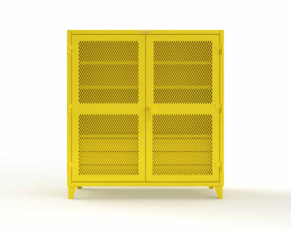 Extreme Duty 12 GA Ventilated (Diamond) Cabinet with 6 Half-Width Drawers, 4 Shelves - 72 In. W x 24 In. D x 78 In. H - 66-V-244-6.5DB-7024-1021