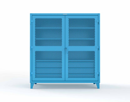 Extreme Duty 12 GA Ventilated (Diamond) Cabinet with 6 Half-Width Drawers, 4 Shelves - 72 In. W x 24 In. D x 78 In. H - 66-V-244-6.5DB-7024-5012