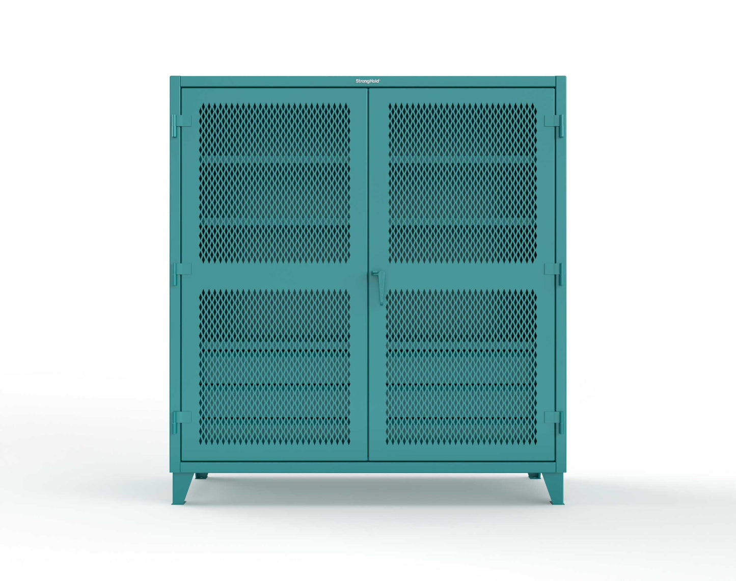 Extreme Duty 12 GA Ventilated (Diamond) Cabinet with 6 Half-Width Drawers, 4 Shelves - 72 In. W x 24 In. D x 78 In. H - 66-V-244-6.5DB-7024-5021