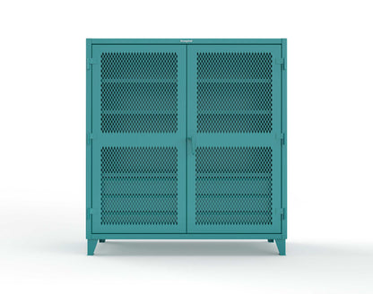 Extreme Duty 12 GA Ventilated (Diamond) Cabinet with 6 Half-Width Drawers, 4 Shelves - 72 In. W x 24 In. D x 78 In. H - 66-V-244-6.5DB-7024-5021