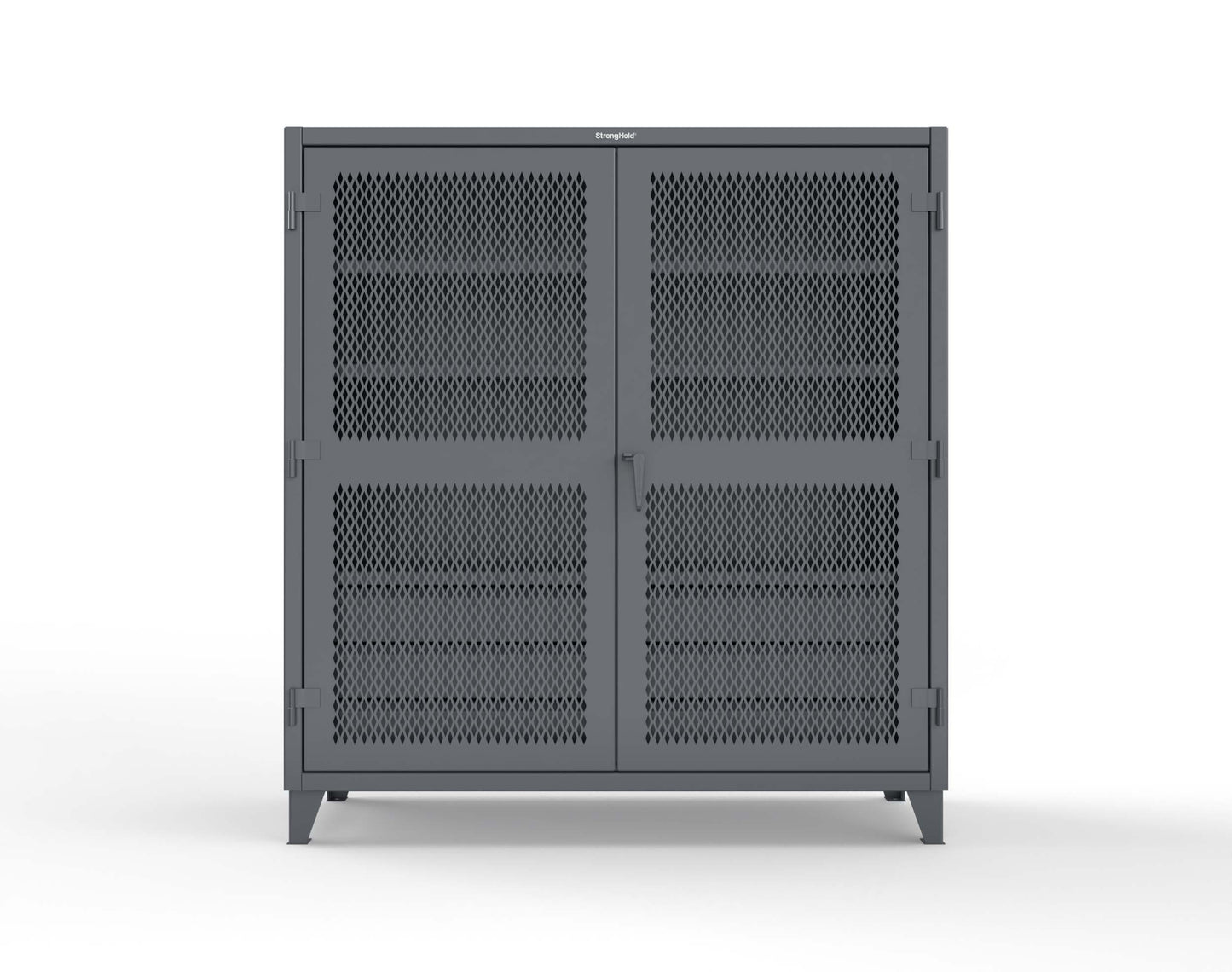 Extreme Duty 12 GA Ventilated (Diamond) Cabinet with 6 Half-Width Drawers, 4 Shelves - 72 In. W x 24 In. D x 78 In. H - 66-V-244-6.5DB-7024-7024
