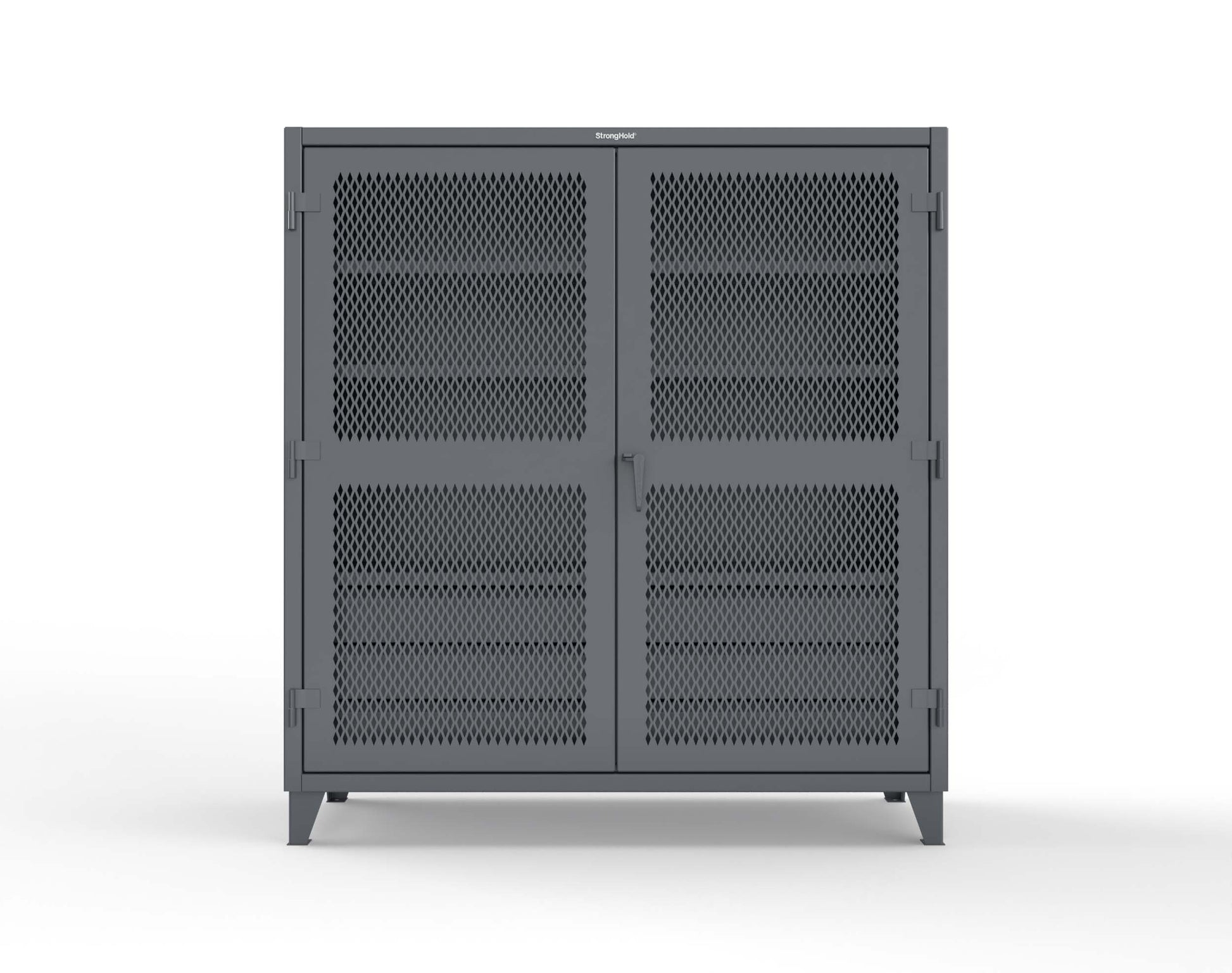 Extreme Duty 12 GA Ventilated (Diamond) Cabinet with 6 Half-Width Drawers, 4 Shelves - 72 In. W x 24 In. D x 78 In. H - 66-V-244-6.5DB-7024-7024