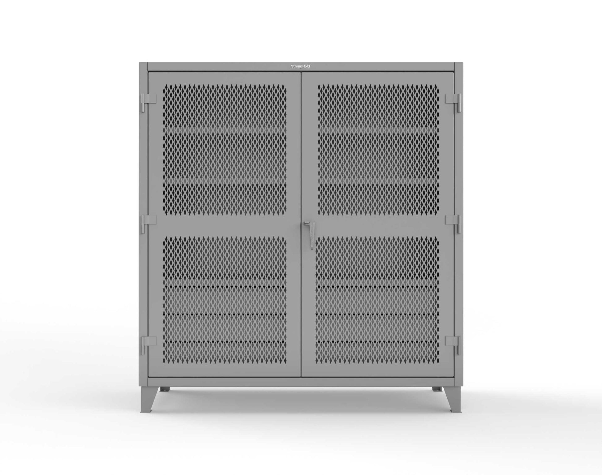 Extreme Duty 12 GA Ventilated (Diamond) Cabinet with 6 Half-Width Drawers, 4 Shelves - 72 In. W x 24 In. D x 78 In. H - 66-V-244-6.5DB-7024-7037