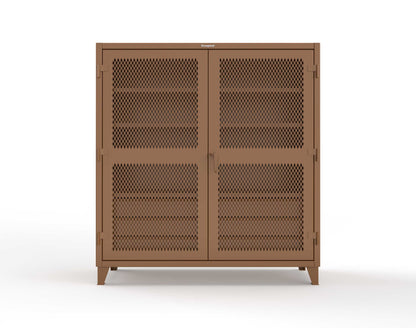 Extreme Duty 12 GA Ventilated (Diamond) Cabinet with 6 Half-Width Drawers, 4 Shelves - 72 In. W x 24 In. D x 78 In. H - 66-V-244-6.5DB-7024-8008