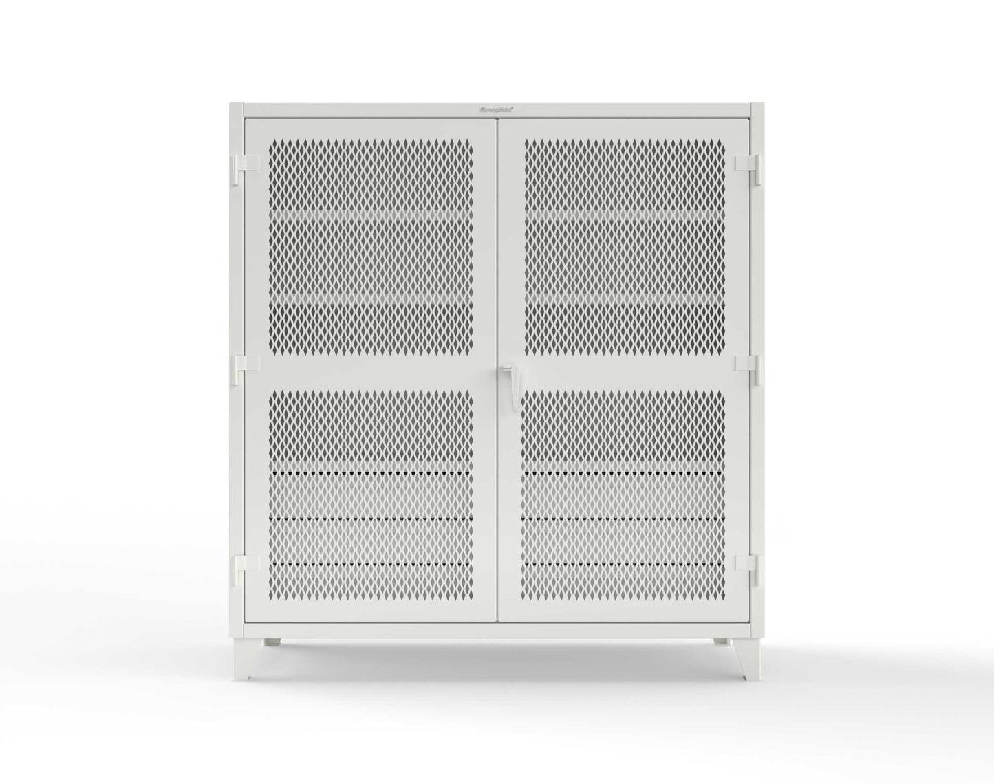 Extreme Duty 12 GA Ventilated (Diamond) Cabinet with 6 Half-Width Drawers, 4 Shelves - 72 In. W x 24 In. D x 78 In. H - 66-V-244-6.5DB-7024-9003