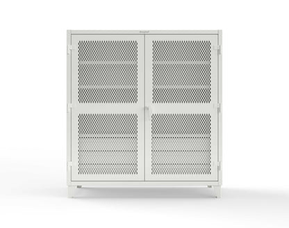 Extreme Duty 12 GA Ventilated (Diamond) Cabinet with 6 Half-Width Drawers, 4 Shelves - 72 In. W x 24 In. D x 78 In. H - 66-V-244-6.5DB-7024-9003