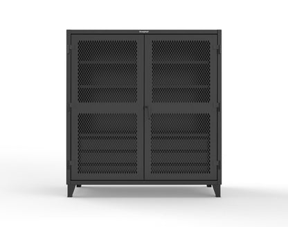 Extreme Duty 12 GA Ventilated (Diamond) Cabinet with 6 Half-Width Drawers, 4 Shelves - 72 In. W x 24 In. D x 78 In. H - 66-V-244-6.5DB-7024-9005