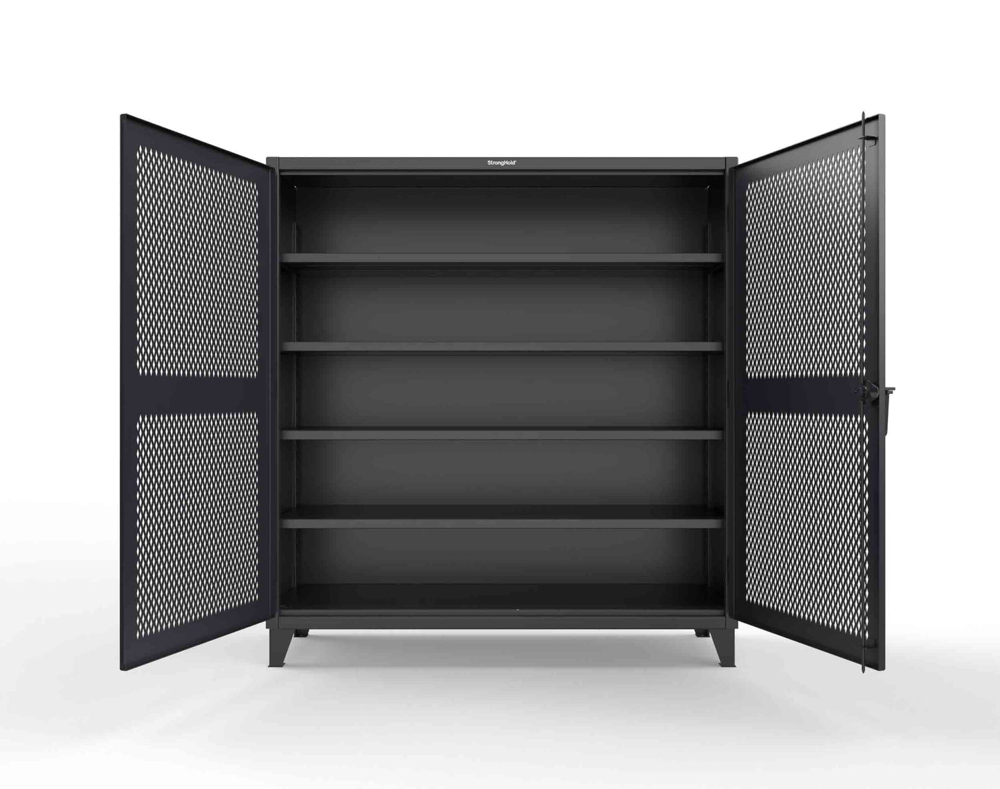 Extreme Duty 12 GA Cabinet with Ventilated (Diamond) Doors - 78 In. W x 24 In. D x 78 In. H - 66-V-244-9005